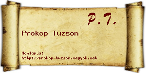 Prokop Tuzson névjegykártya